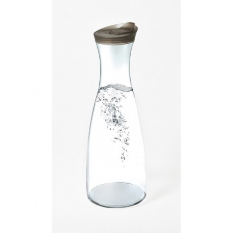 Carafe eau couleur style 1,5l transparent couvercle taupe