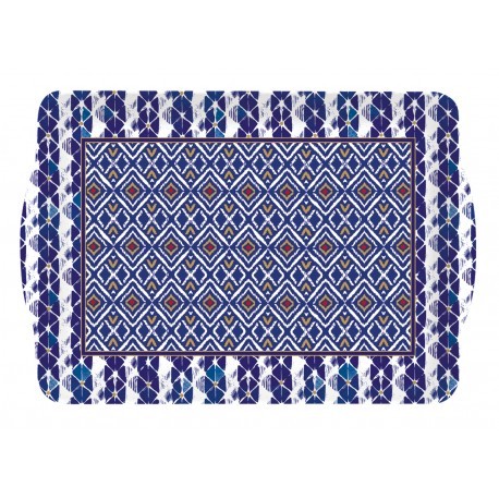 Plateau vitrifie 33x22 cm Global Ethnic Shibori