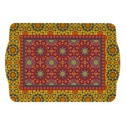 Plateau vitrifie 33x22 cm Mandala red