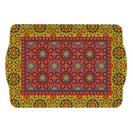 Plateau vitrifie 33x22 cm Mandala red