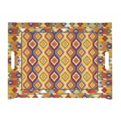 Plateau vitrifié 52x37 cm Global Ethnic Aztec