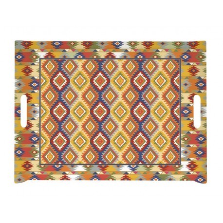 Plateau vitrifié 52x37 cm Global Ethnic Aztec