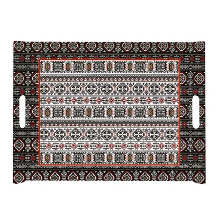 Plateau vitrifié 52x37 cm Global Ethnic Inca