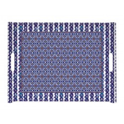 Plateau vitrifié 52x37 cm Global Ethnic Shibori