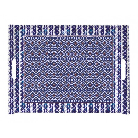 Plateau vitrifié 52x37 cm Global Ethnic Shibori