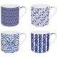 Set 4 mugs 300 ml porcelaine Global Ethnic Shibori