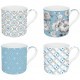 Set 4 mugs 300 ml porcelaine Trend & color light blue