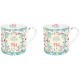 Set 2 mugs 300 ml porcelaine Disty tea blue