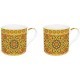 Set 2 mugs 300 ml porcelaine Mandala yellow