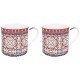 Set 2 mugs 300 ml porcelaine Morocco red