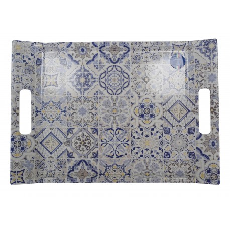 Plateau vitrifie 47x31 cm CASA DECOR BLUE