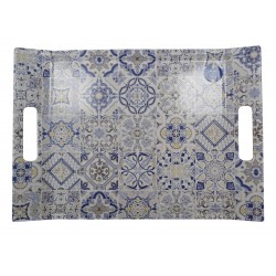 Plateau vitrifie 38x27 cm CASA DECOR BLUE