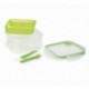 033091 Snipslock lunchbox carré vert 1.4l plateau + couverts