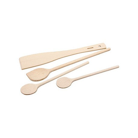 Set 3 cuillères + Spatule en bois,30834