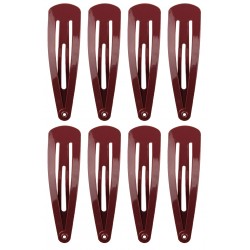 8 Clips à cheveux wave 4cm marron 7883B