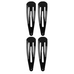 4 Clips à cheveux triangle 7cm noir 7884B