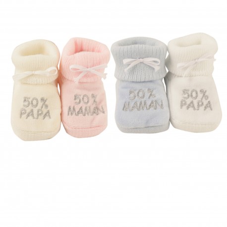 Chaussons 50% papa 50% Maman, livrable par 24