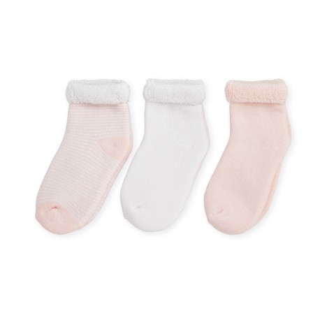 3 Paires de chaussettes rose 0/3 mois