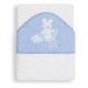 Cape du bain 1x1 m coton blanc/bleu petit lapin et escalier 1113-11