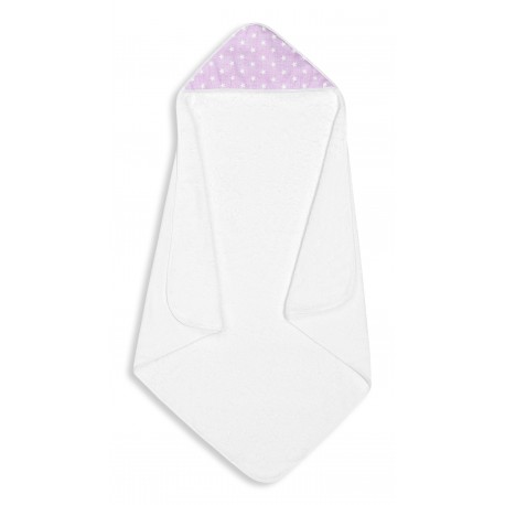 Cape du bain 1x1 m coton Blanc/rose étoile 1129-12