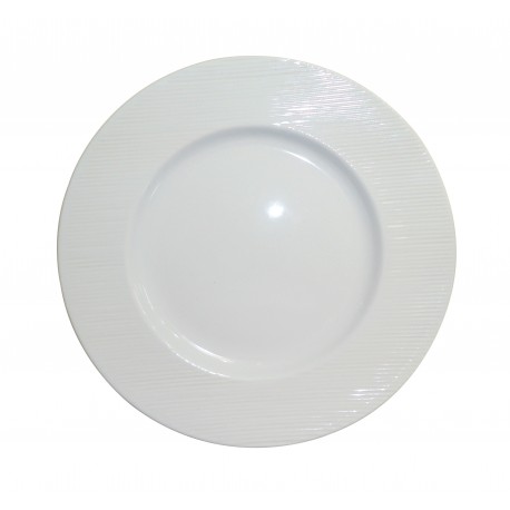 3441 Assiette plate 27 cm rayures blanc