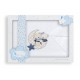 03179-11 Parure lit de bebe 3p60x120 100% coton Osito amoroso blanc/bleu