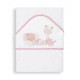 1147-12 Cape de bain 1x1m conejito zoo blanc rose