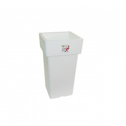 580-01 Pot Linéa carré haut Blanc 15x15x27 cm