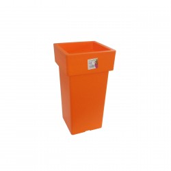 580-19 Pot Linéa carré haut Orange 15x15x27 cm