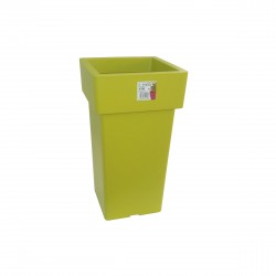 581-12 Pot Linéa carré haut Chartreuse 21x21x38 cm