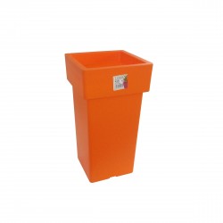 581-19 Pot Linéa carré haut Orange 21x21x38 cm