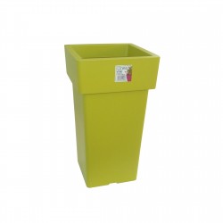 582-12 Pot Linéa carré haut Chartreuse 27x27x50 cm