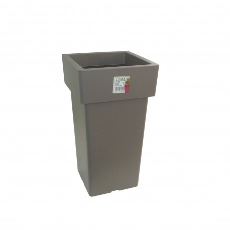 582-26 Pot Linéa carré haut taupe 27x27x50 cm