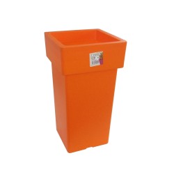 584-19 Pot Linéa carré haut Orange 33x33x60 cm